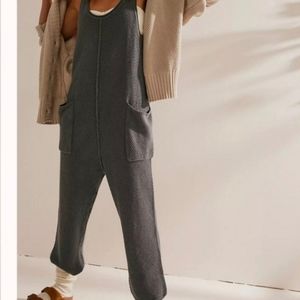 FP Beach Hailee sweater jumpsuit onesie L Steel Grey
